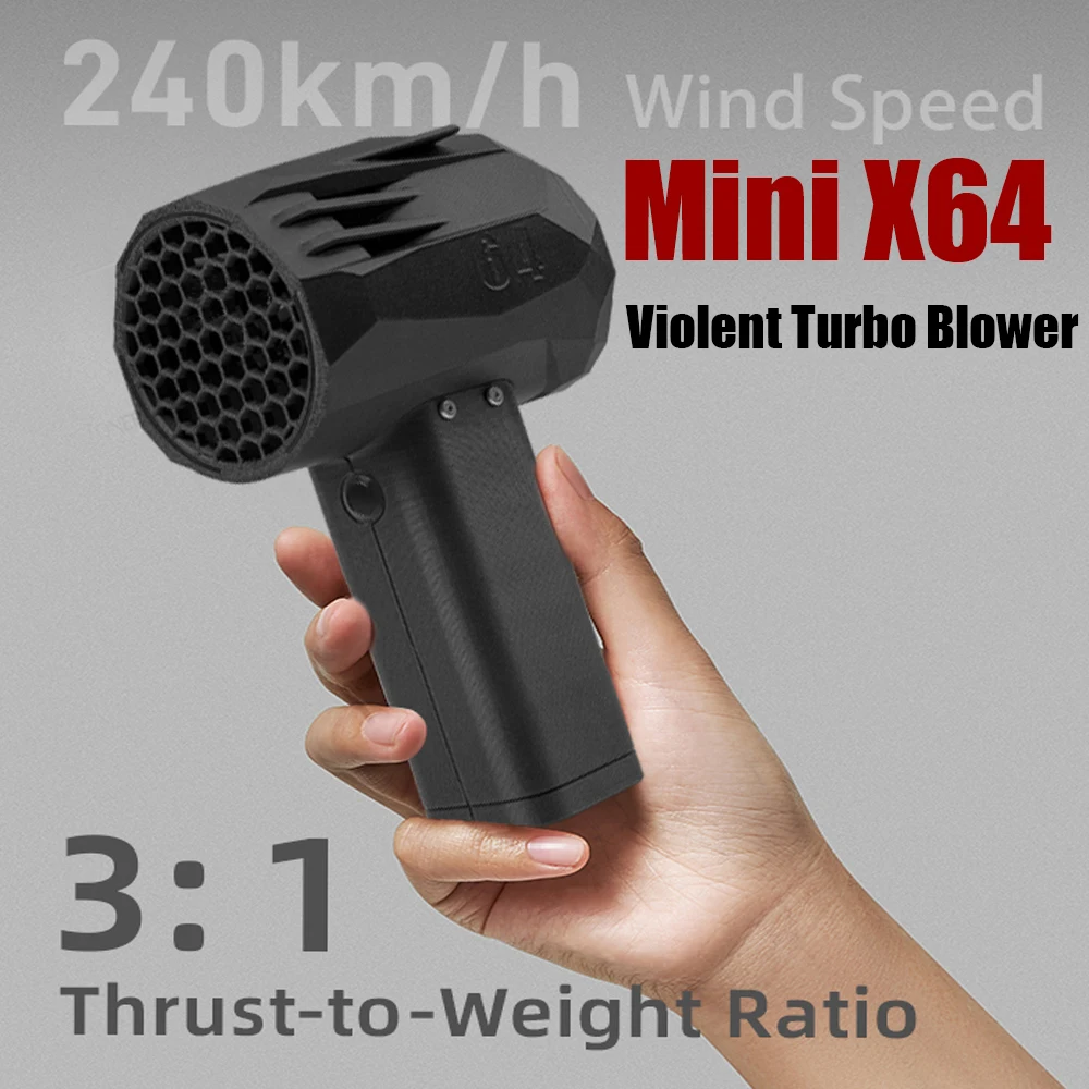 

Mini X64 Violent Blowers 64mm Turbo Jet Fan High Speed Brushless Motor 20W Super Fast Charging Wind Speed 240km/h Turbo Blower