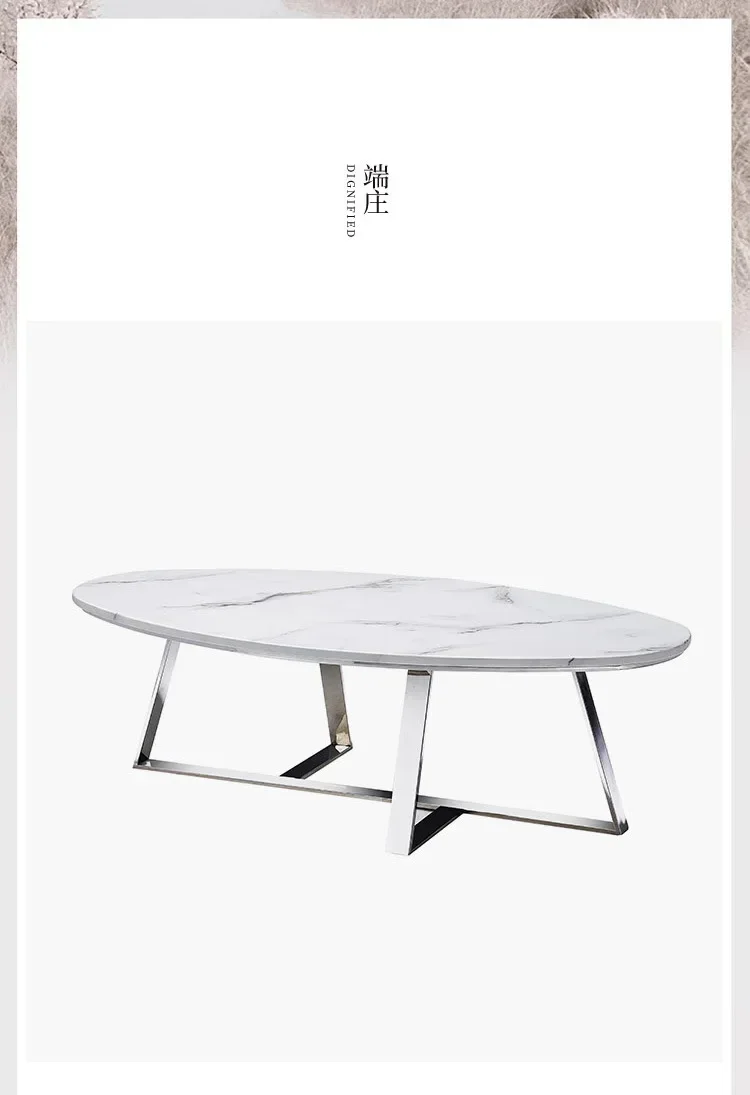 2025 новая итальянская минималистичная овальная нержавеющая сталь, гостиная, высококачественная дизайнерская модель