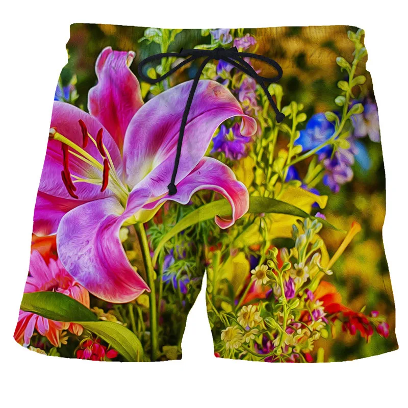 

New 3D Print Flower Causal Clothing Fashion Men Women Shorts Plus Size S-7XL Streetwear Pants Cargo Shorts Men Basketball Summer