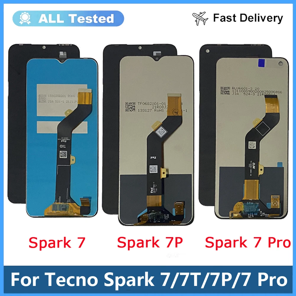 

Original For Tecno Spark 7 Display KF6J KF6N LCD Touch Screen Digitizer For Tecno Spark 7P KF7j LCD Spark 7T KF6p 7 Pro KF8 lcd