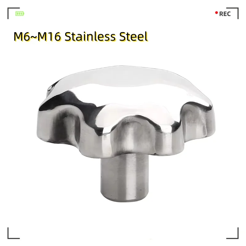 

M6/8/10/12/14/16 Stainless Steel 304 Female Thread Star Knob Handles Star Shaped Through Hole Clamping Nuts Knob Plum Hand Wheel