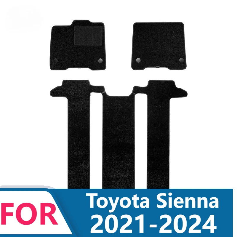3D TPE Coil Carpet Mats For Toyota Sienna Platinum Hybrid 2021-2024 All-Weather Waterproof Floor Liners with Non-Slip Protection