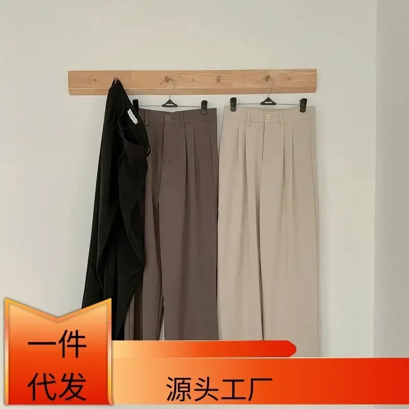 High Waist Office Ladies Baggy Pants Womens Spring Summer Straight Suit Trousers Casual Jogger Trousers Ankle-length Pantalones