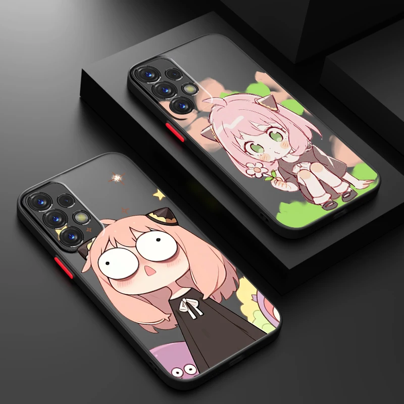 SPY FAMILY Anime Anya Forger Frosted Translucent For Samsung A53 A52 A33 A32 A51 A71 A21S A13 A73 A50 A22 A12 5G Funda