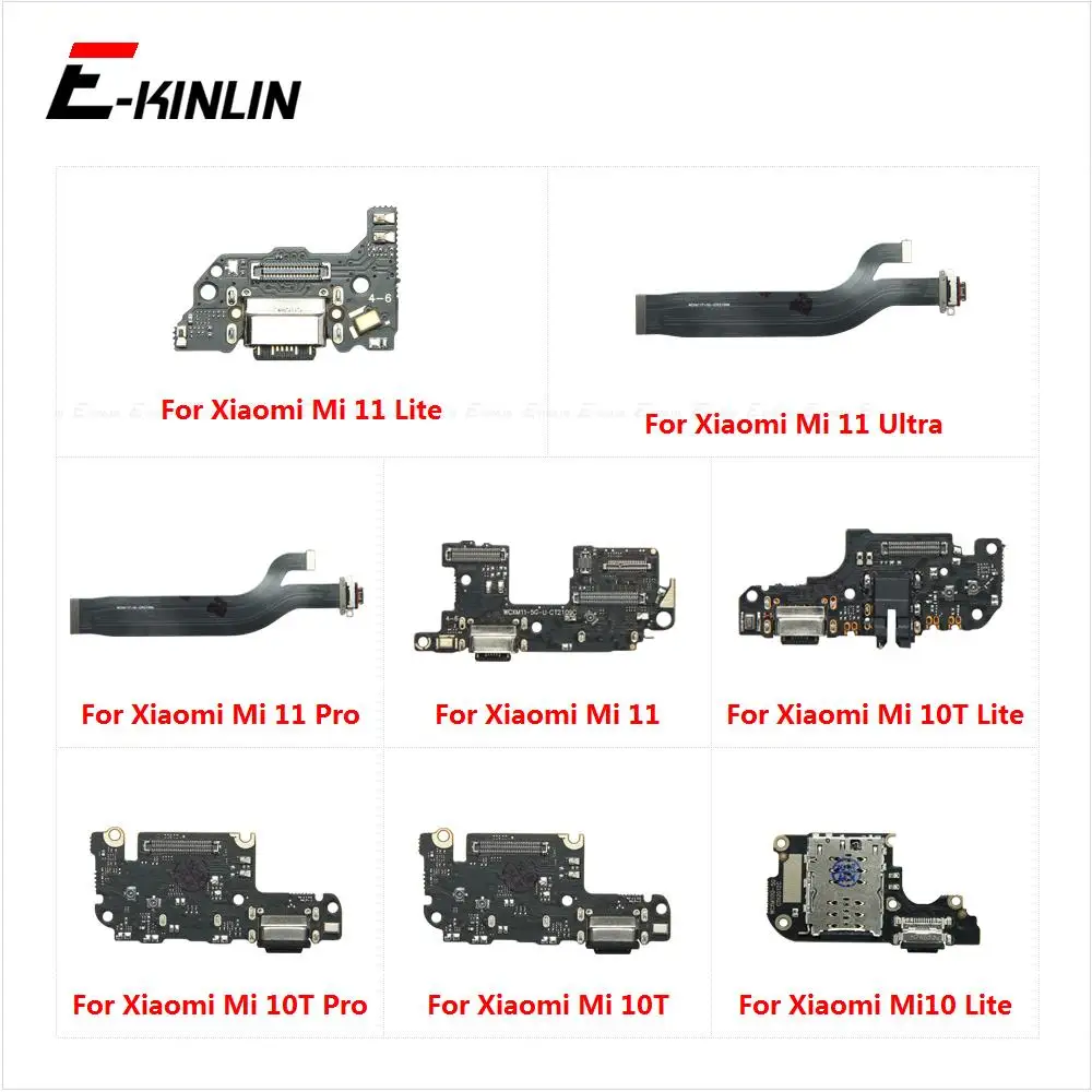 USB Charging Port Dock Plug Connector Charger Board Mic Flex Cable For Xiaomi Mi 11 10 10T Pro Lite Ultra