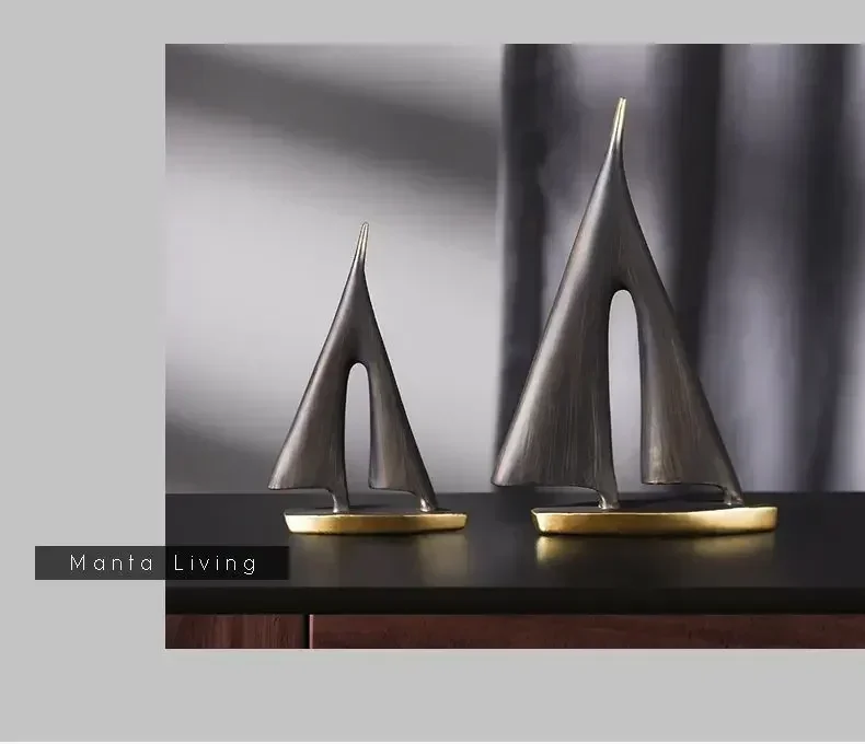 2-piece Set of Smooth Sailing Sailboats for Living Room Decoration,home Decoration, Bedroom Tabletop Decoration, Resin Craf
