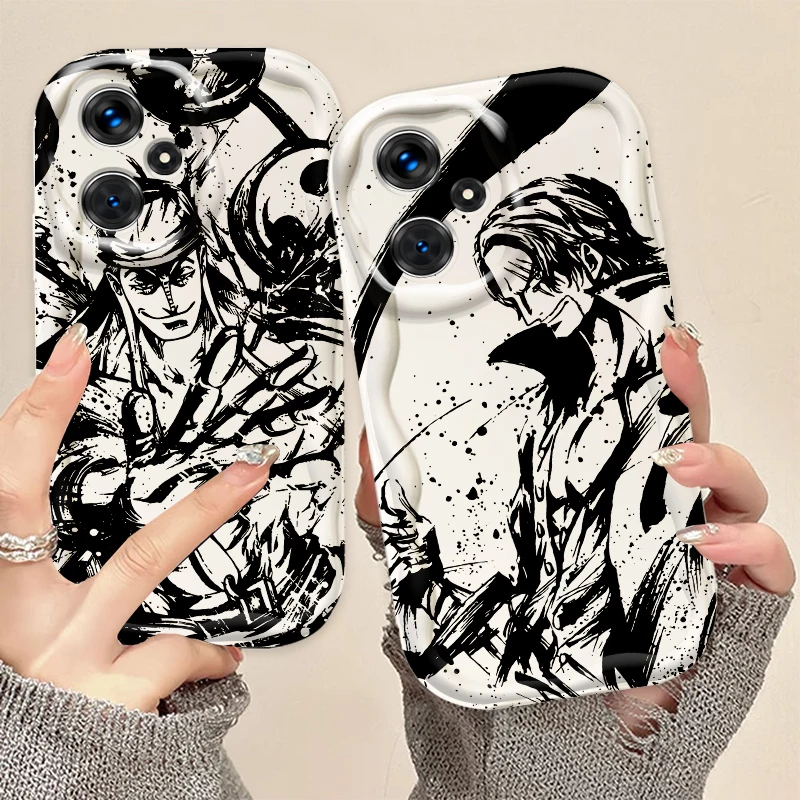 O-one Pieces Cartoon Zoro For Xiaomi Redmi Note 13 12 12S 11S 11 10 9 8 10A 9C 9T Pro Plus 5G Wave Oil Cover Phone Case