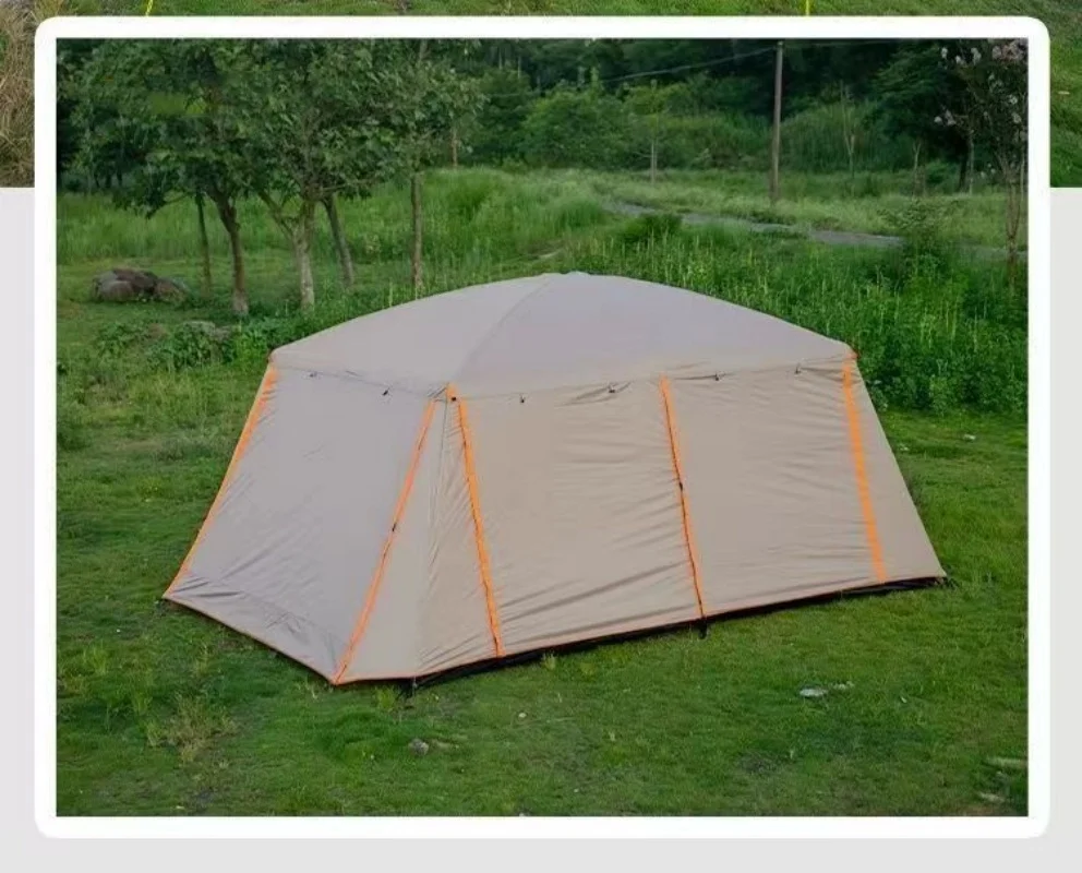 Two bedroom, one living room tent, family outdoor 8-10 person sunshade camping tent, circular sunshade tent, multi person tent