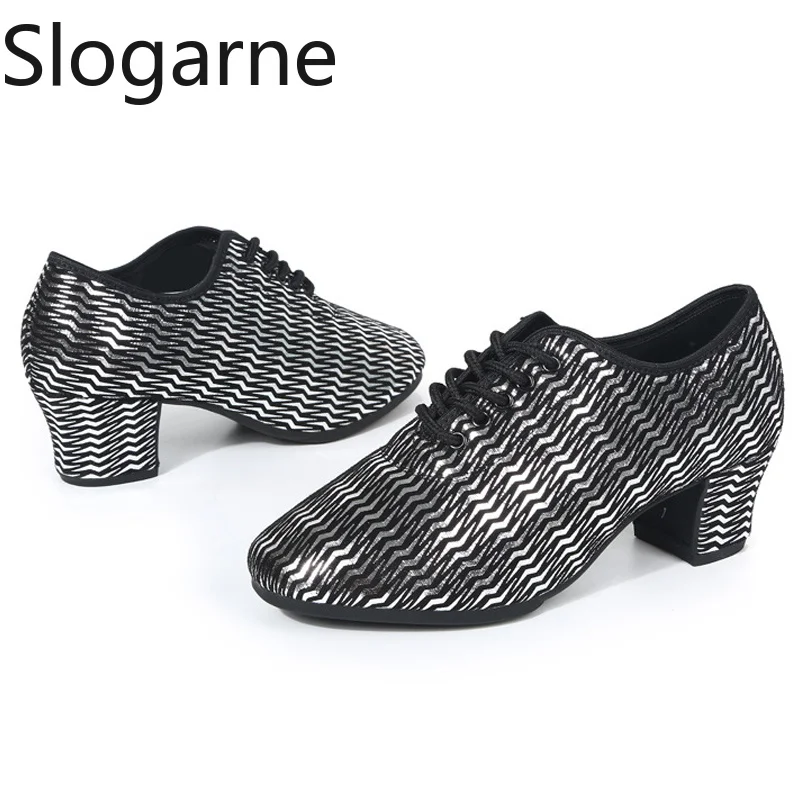 Women's New Latin Dance Shoes Ladies Modern Jazz Waltz Tango Ballroom Shoes 5CM Thick Heels Jazz Shoes Summer Dancing Sneakers