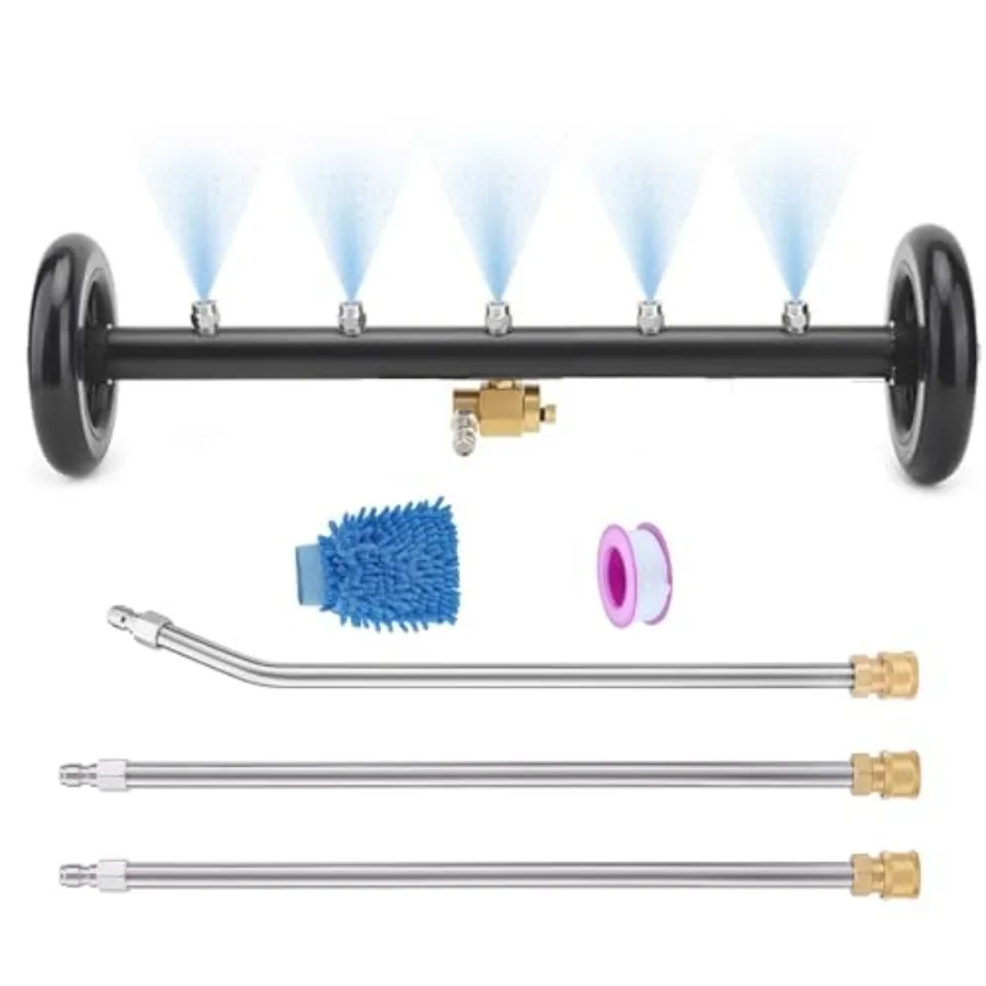 

Насадка-щетка для мойки днища автомобиля под давлением с удлинителями и мочалкой для мытья 4000 PSI