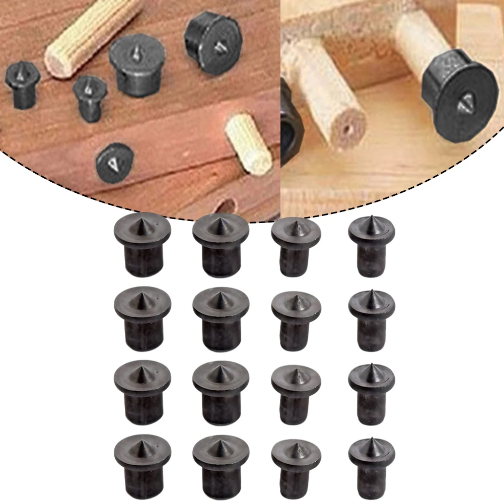 16pcs Wooden Dowel Center Punch Point Set 6/8/10/12mm Wood Drill Hole Tenon Center Furniture DIY Locator Accessories