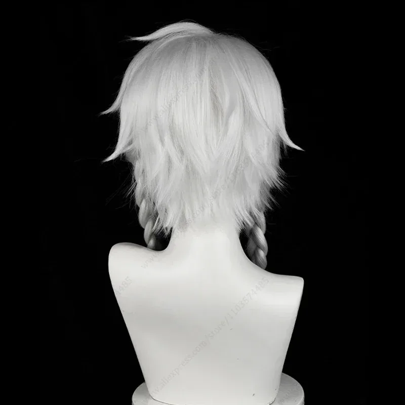 2025 シーア エリ クラーク コスプレウィッグ 45cm ロング シルバーホワイト ブレイズ 耐熱性合成毛 yi;4