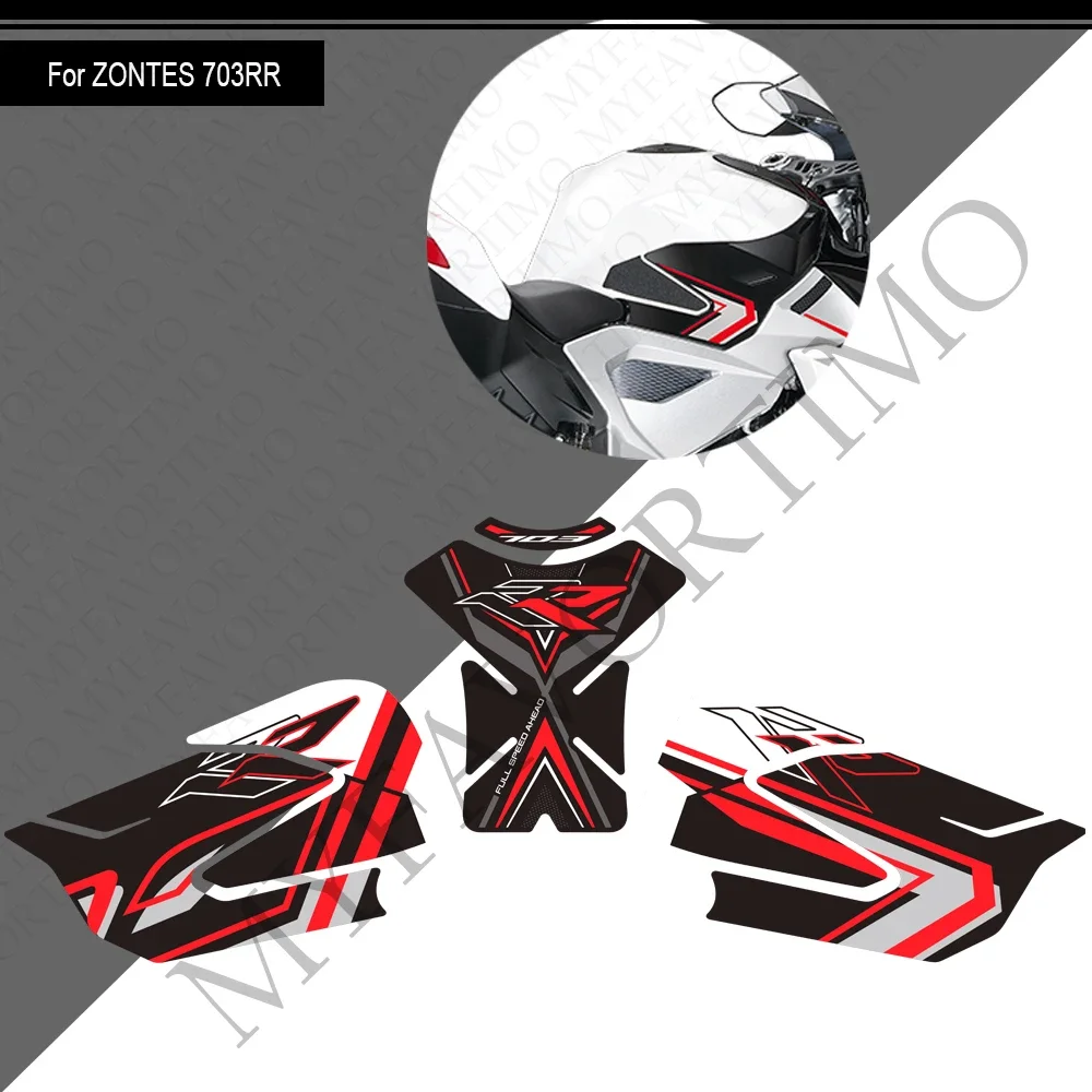 For Zontes ZT703-RR ZT-703RR ZT 703RR Adventure moto Bike Tank Pad TankPad Cap Grips Gas Fuel Knee Stickers Decals Protector 2