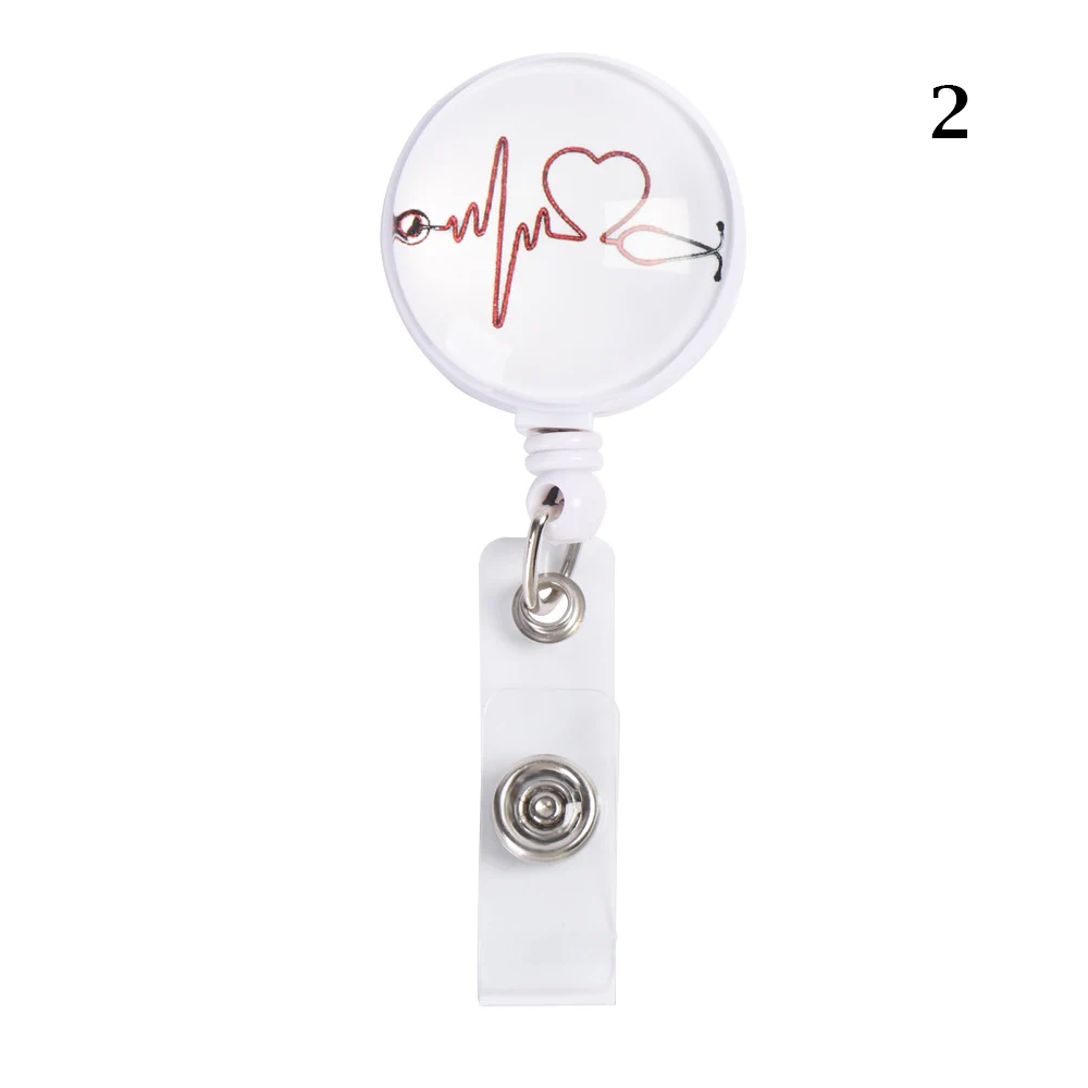 

Quality Creative Love Heart Stethoscope Pattern Anti-Lost Clip for Nurse Doctor Student ID Card Badge Holder Badge Reel Clip