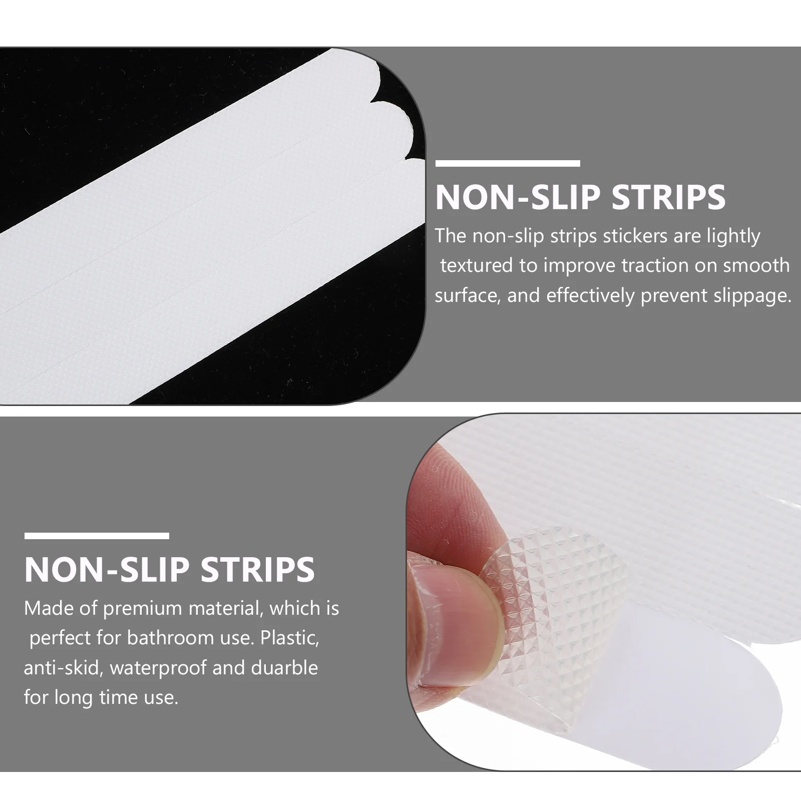 

36Pcs Bath Safety Strips Transparent Non-Slip Adhesive Anti-Slip Strips for Bathtubs Showers Stairs Bathroom Floors 2cm X 38cm