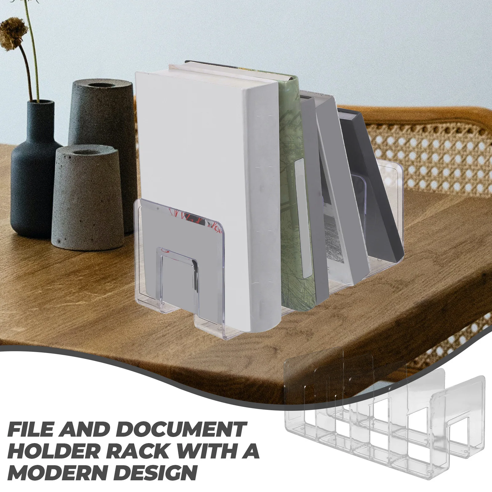 رف تخزين المستندات منظم الملفات المكتبي للمكتب والمدرسة حامل عمودي حامل مجلة ورقية متعددة الوظائف #4