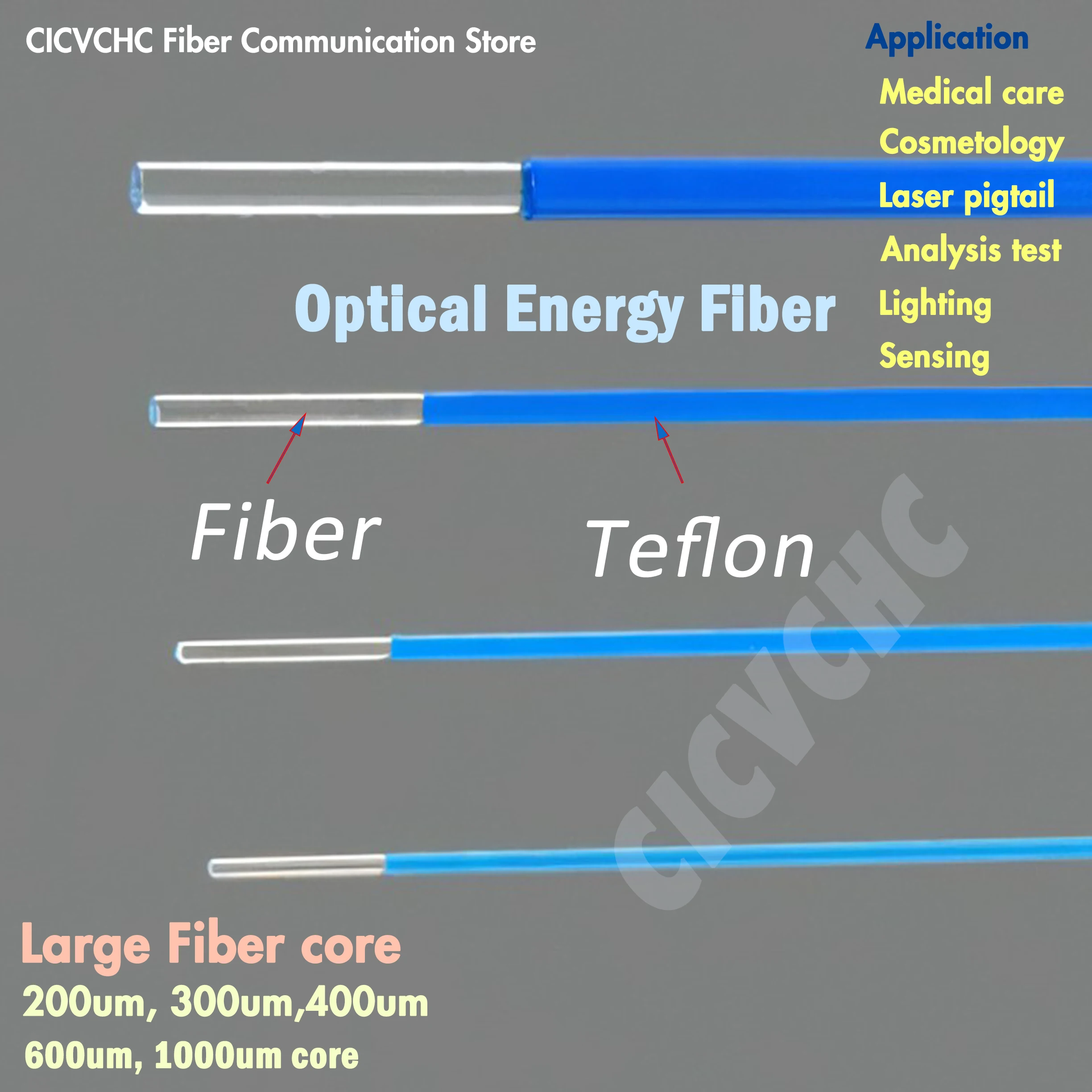 Imagem -04 - Energy Optic Fiber Diode Laser Lipoaspiração Médica Consumíveis de Odontologia Núcleo Grande 200um 300um 400um 600um 1000um Pcs fc