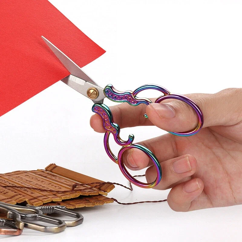 Ciseaux classiques en fleurs de prunier, ciseaux de tailleur, point de croix, fil de broderie, coutures pour artisanat, bricolage