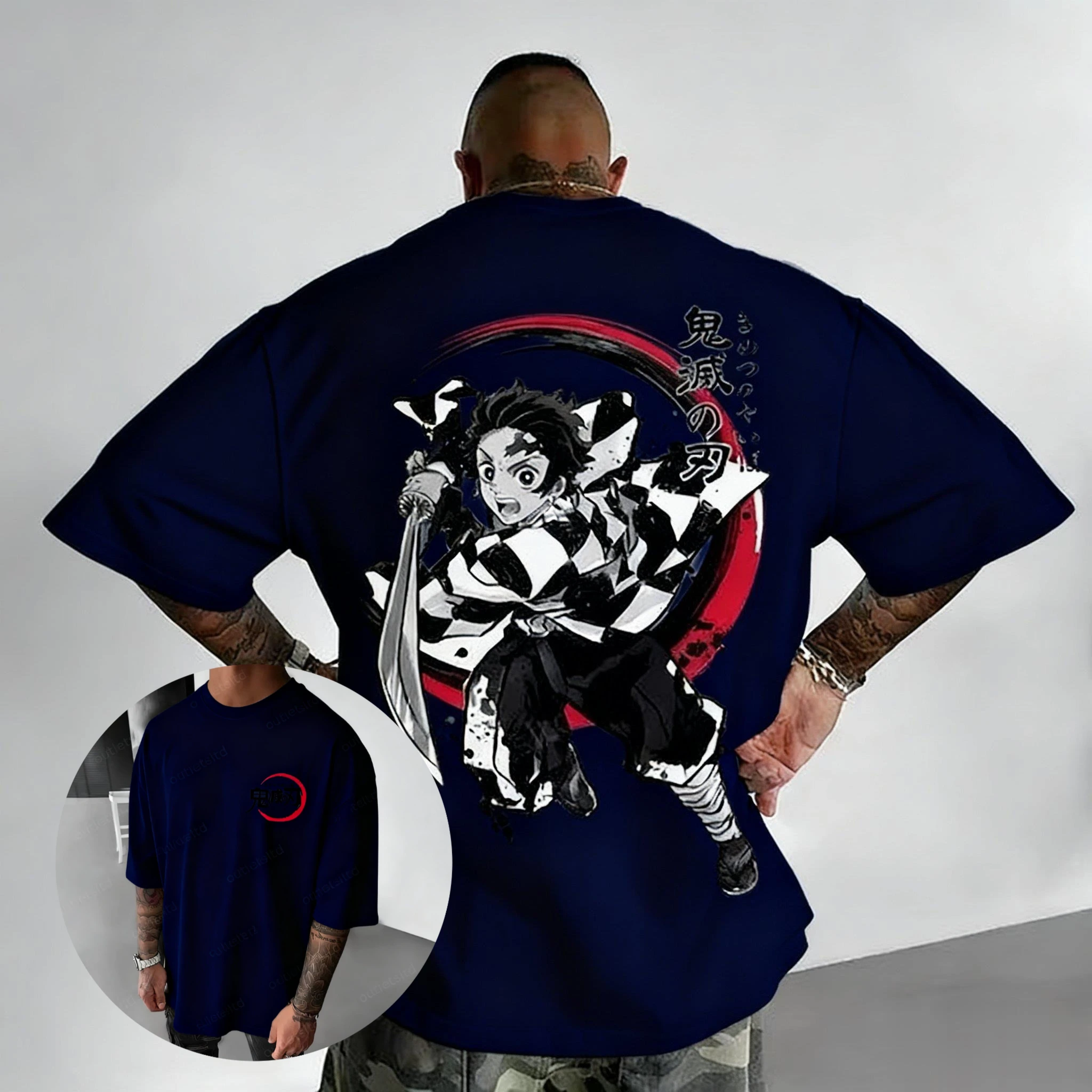 

Летняя модная мужская футболка с принтом аниме «Убийца демонов» 2024, уличная хлопковая повседневная футболка с короткими рукавами и графическим рисунком, одежда Y2k