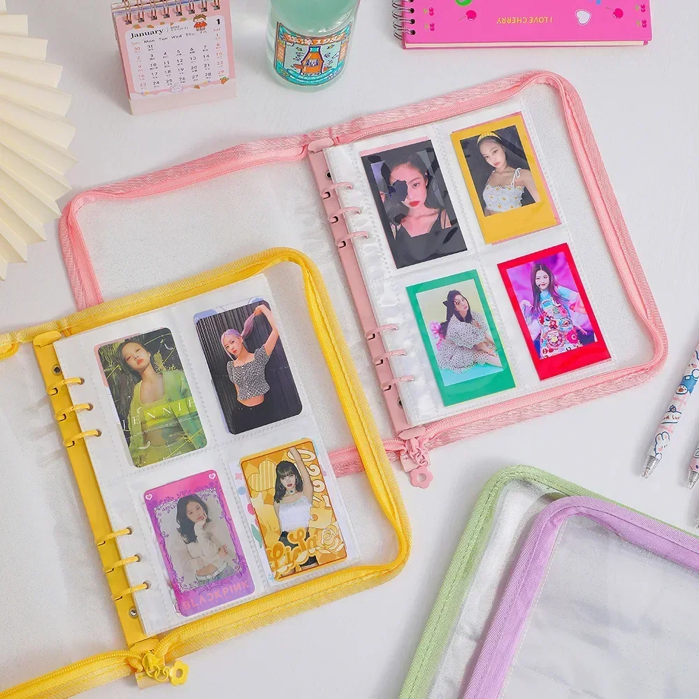 IFFVGX A5 Zipper Binder Photocard Holder Kpop Idol Photo Album DIY Journal Dairy Picture Collect Book School Stationery Supplies