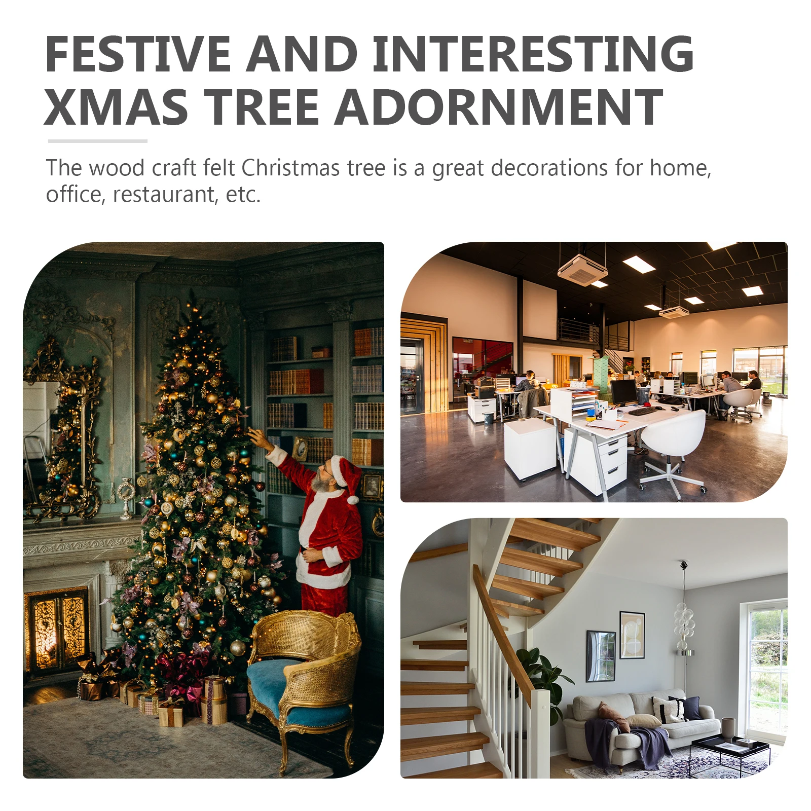 

5pcs Creative Wooden Christmas Decor Unique Xmas Scene Adornment Festival Desktop Ornament For Home Office Decoration Gift Wood