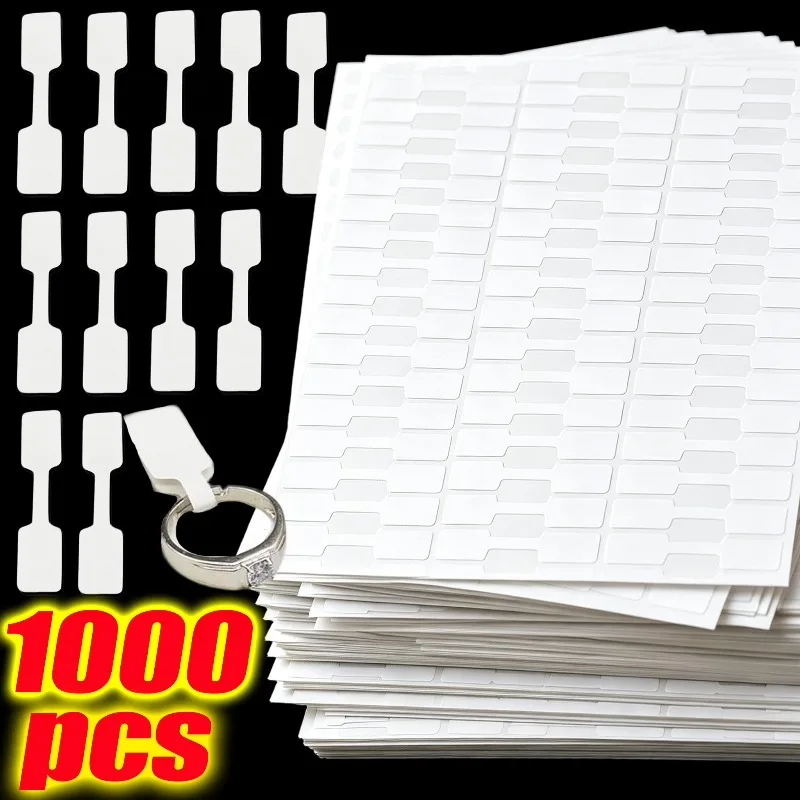 1000Pcs Jewelry Price Tags Stickers Self Adhesive White Blank Sticker Kraft Paper Ring Necklace Earring Price Label Hangtag