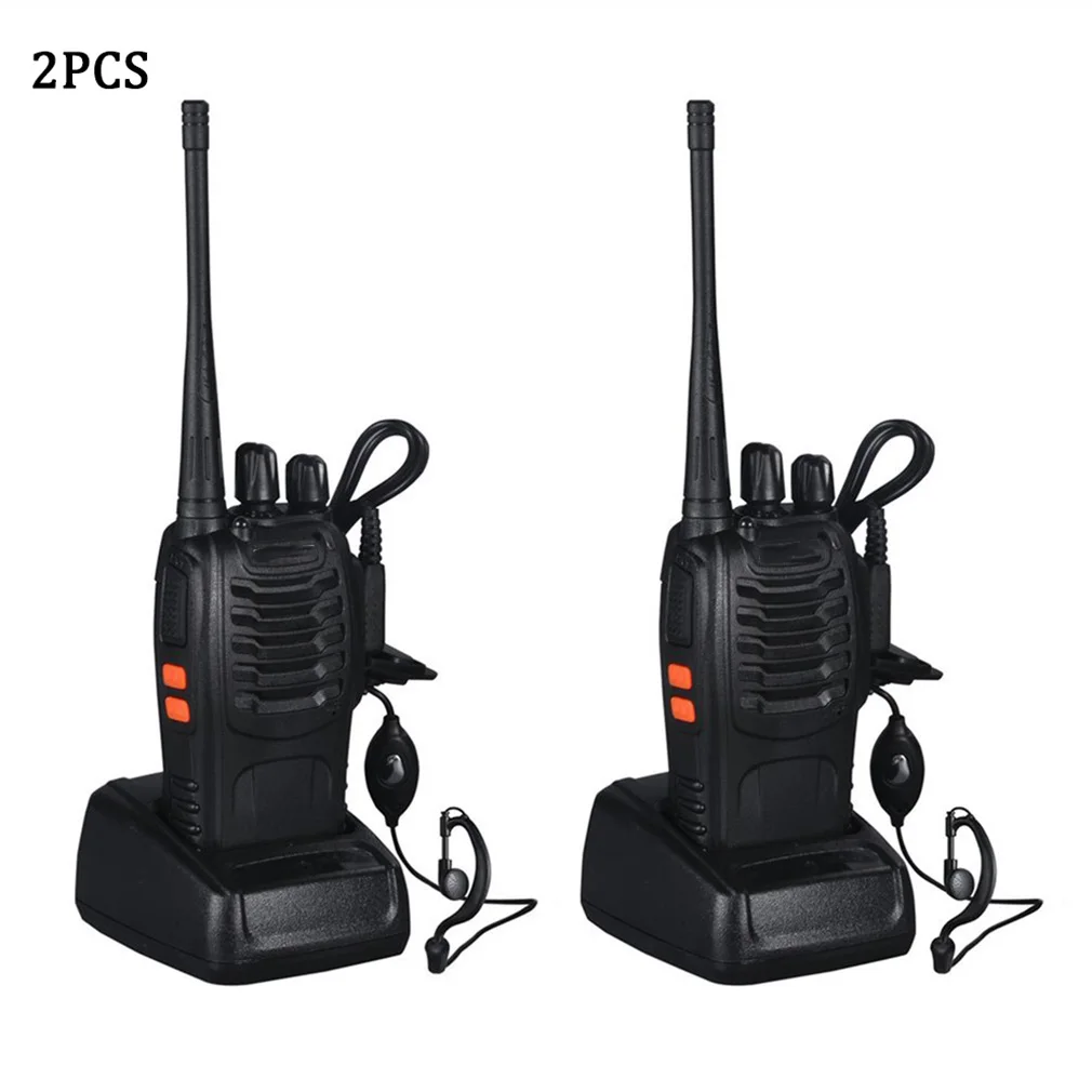 2PCS Portable Walkie Talkie For 8-8-8-S Frequency Long Range USB Rechargeable 2-Way Walkie Talkie+ Headset FM Radio Transceiver
