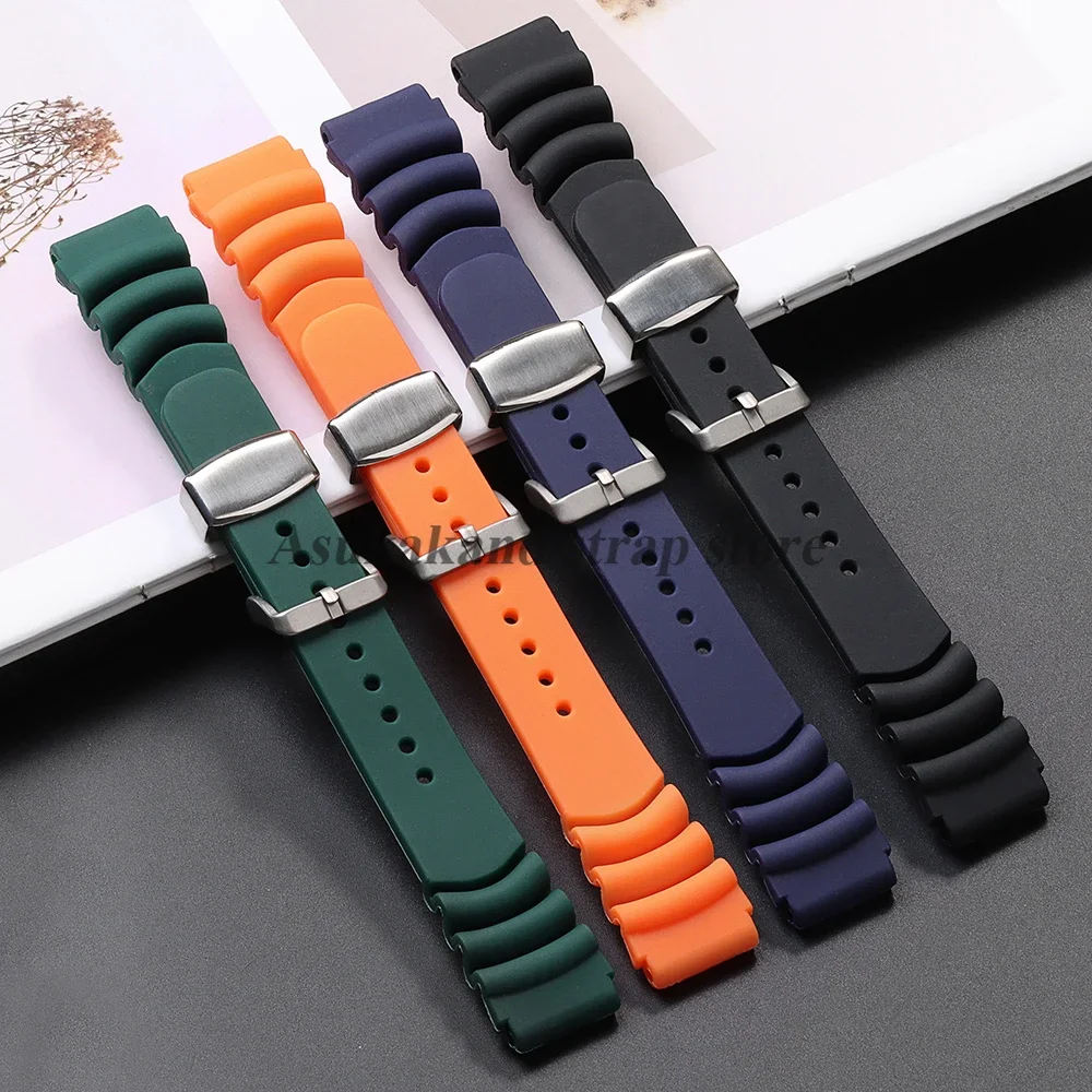 Silicone Watch Strap for Seiko SKX007 009 Diving 007 Abalone Canned 20mm 22mm Men's Sport Watchband Waterproof Diving Bracelets