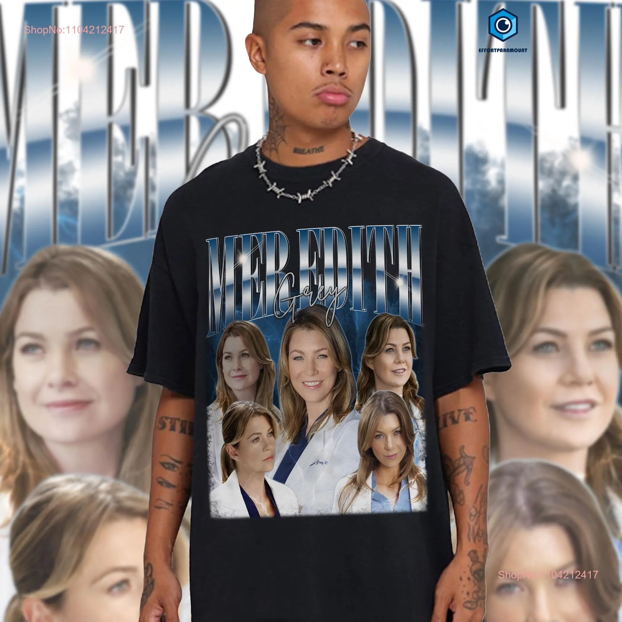 Meredith Grey Grey's Anatomy Vintage 90's T Shirt Derek Shepherd Birthday  long or short sleeves