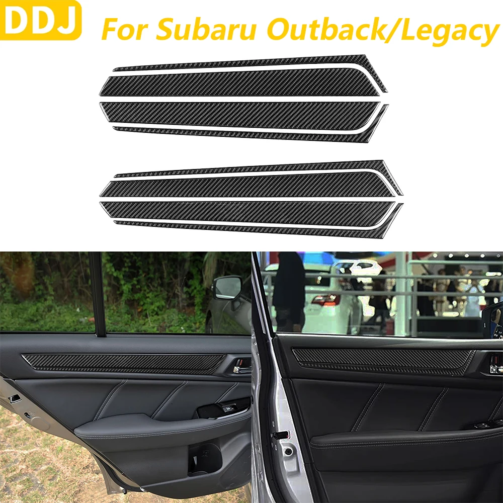 

Для Subaru Outback Legacy 2015-2017: накладки на внутренние дверные панели из карбона (передние и задние), аксессуары для автомобиля, декоративные наклейки для интерьера