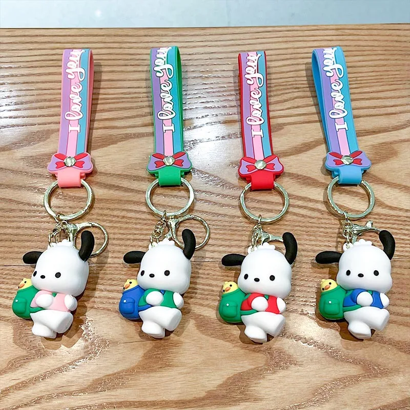 Kawaii Cute Sanrio Pochacco Backpack 3D Doll Car Keychain Pendant Pendant Women's Bag Pendant Children's Gift Christmas Gift