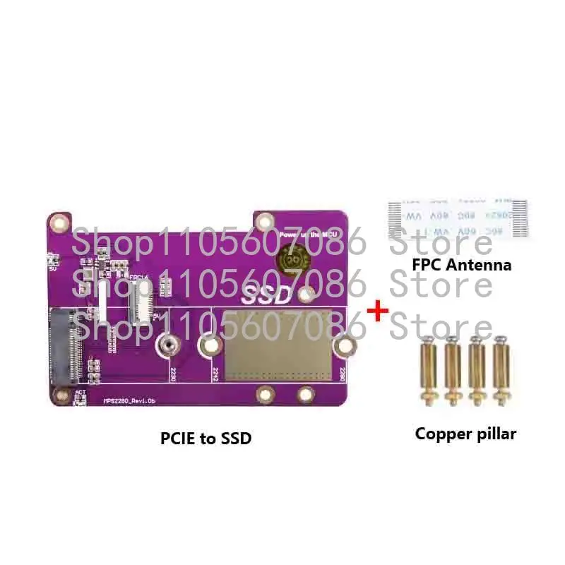 Suitable for Raspberry Pi 5 PCIE Expansion Board To M.2 NVME SSD SSD, Supports Gen3