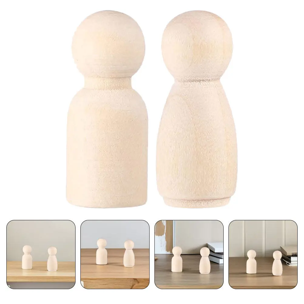 

20Pcs DIY Wooden Peg Unfinished Craft Kit for Children's Art Projects Blank People Figures Handmade Painting Fun At Home