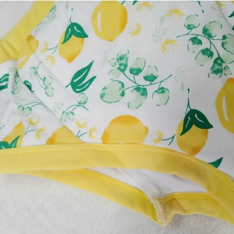 Тренировочные штаны ABDL для взрослых с лимонным узором/трусы для взрослых и малышей с подкладкой внутри/тренировочные штаны для взрослых/моющийся тканевый подгузник