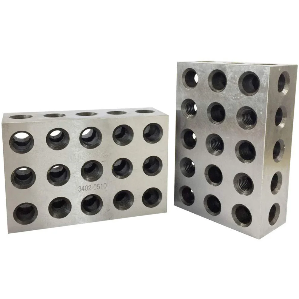 

2 Pcs Parallel Spacer Blocks 3x2x1 Inch 5 Threaded Holes Machinist Tools Vise Pad Calibrate Equipment Accurate