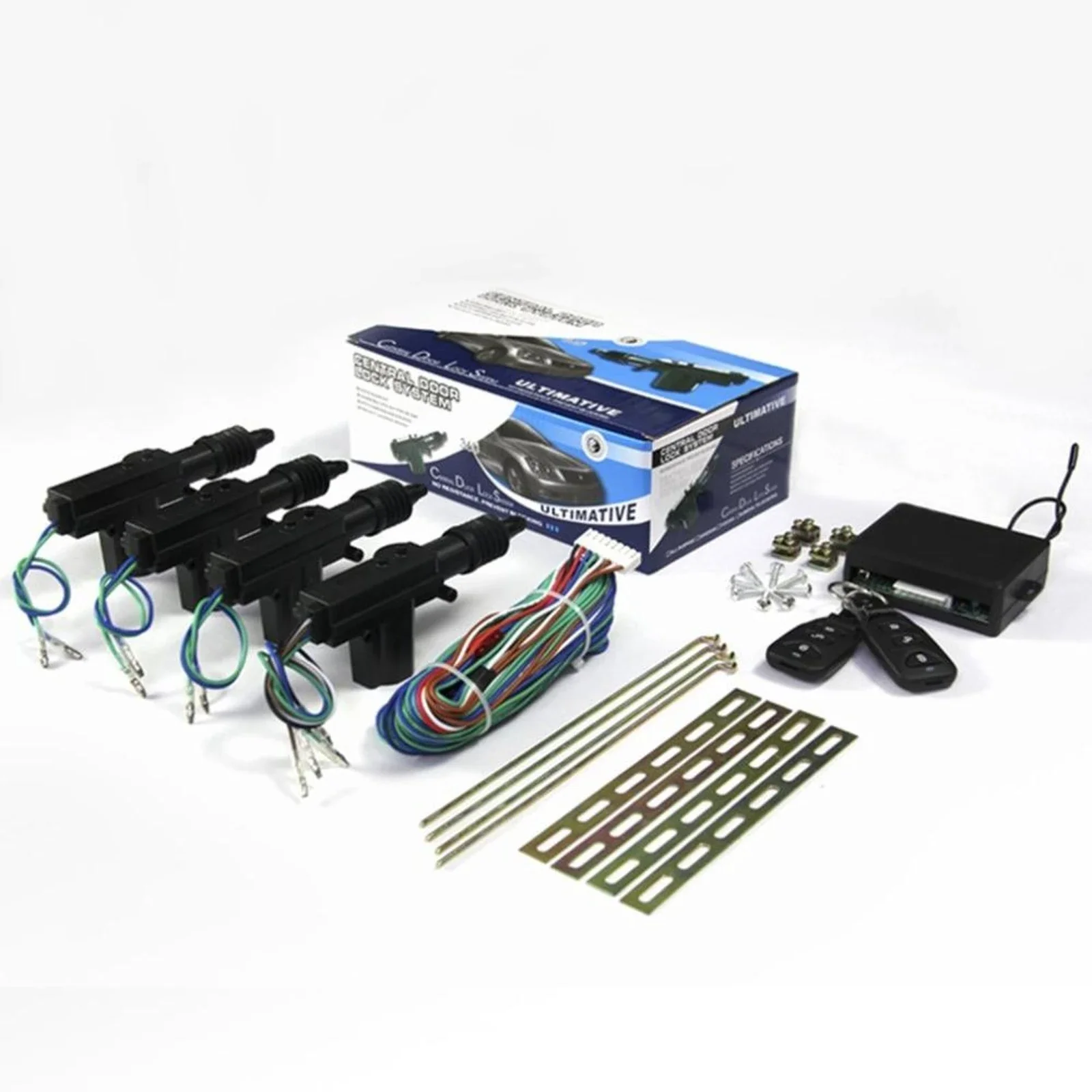 

12V Universal Car Central Control Lock with 4 Door Lock Actuators Remote Control Keyless Entry System SMT Locate Parking