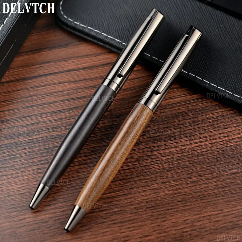 

Metal Ballpoint Pen Wood Handle Business Signature Ball Pen 1.0mm Tip Black Blue Ink Office School Student Writing Stationery