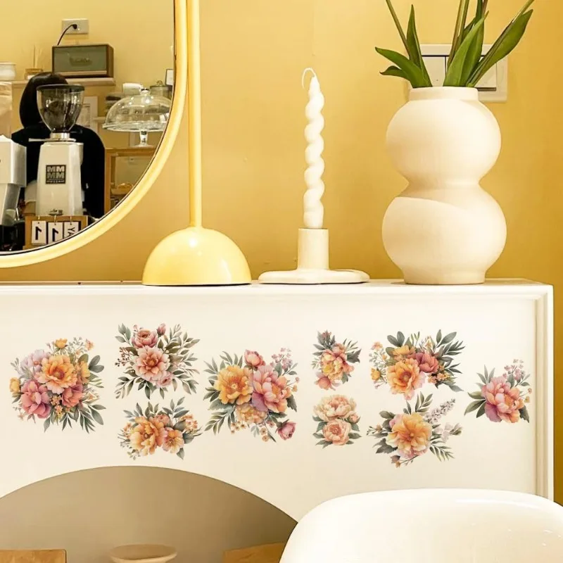 1Set 3pcs/set Peonies Rub on Transfers for Crafts and Furniture 6x12 inch Flower Clusters Decor Transfer Stickers Vintage Floral