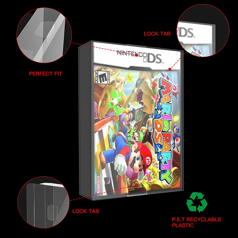 Caja de almacenamiento de cartuchos para Nintendo DS, estuche Protector transparente, protección de colección NTSC, lote de 10 unidades