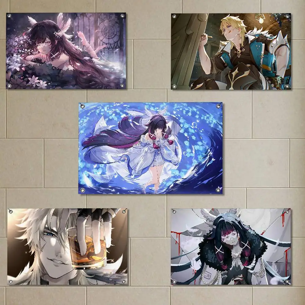 

Varka Columbina Genshin Impact Flag Room Bedroom Home&Outdoor Wall Hanging Concert Printed Background Decoration Art Banner