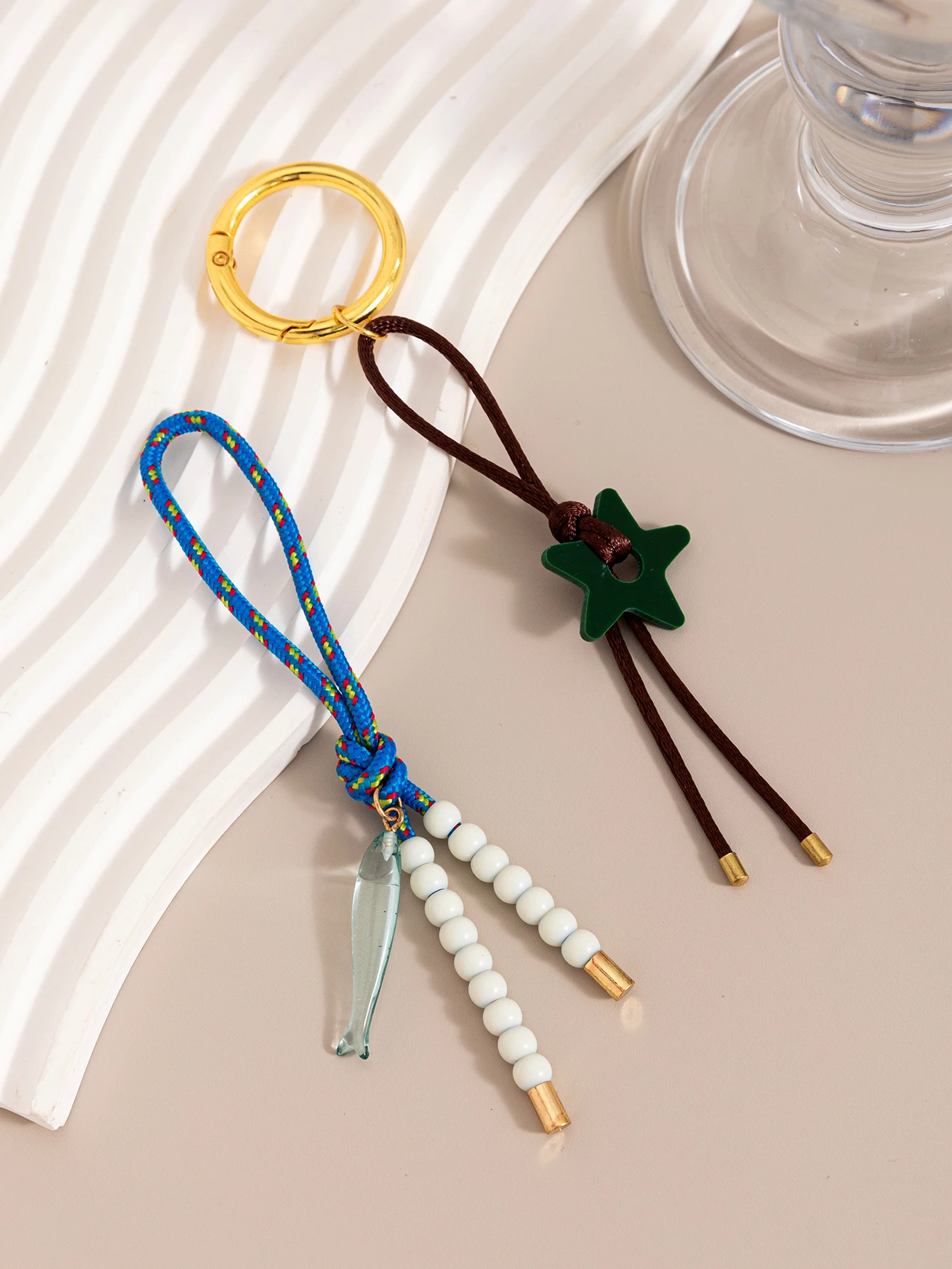 Modischer und künstlerischer Retro-Schlüsselanhänger mit blauem Fischstern für DIY-Taschen-Dekoration und Schmuck – Detail 4