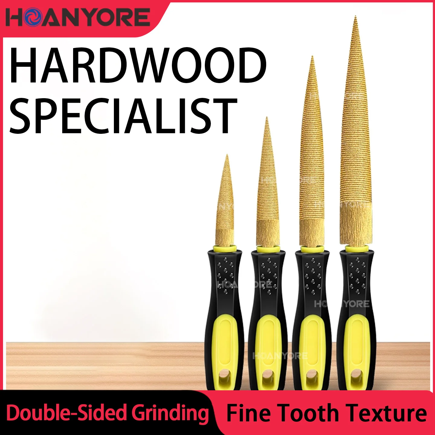 4-inch gold file, woodworking polishing, handmade wood carving, fine and coarse teeth, hardwood grinding, diamond shaped file
