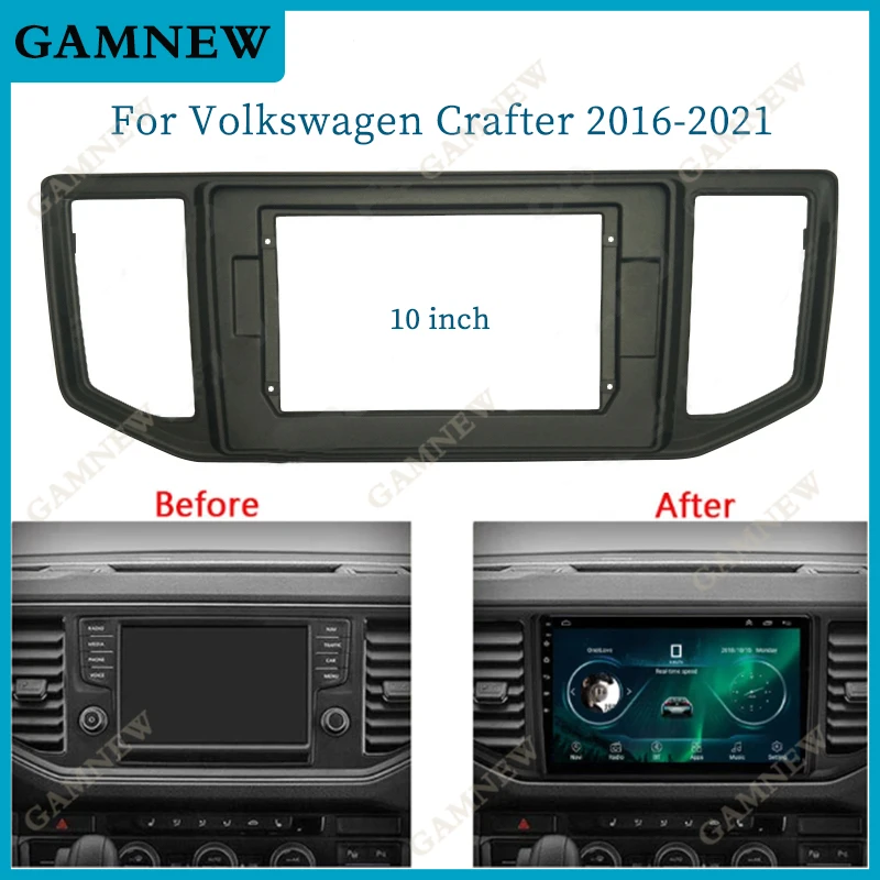 10 Inch Car Frame Fascia Adapter Canbus Box Decoder For Volkswagen Crafter 2016-2021 Android Radio Dash Fitting Panel Kit