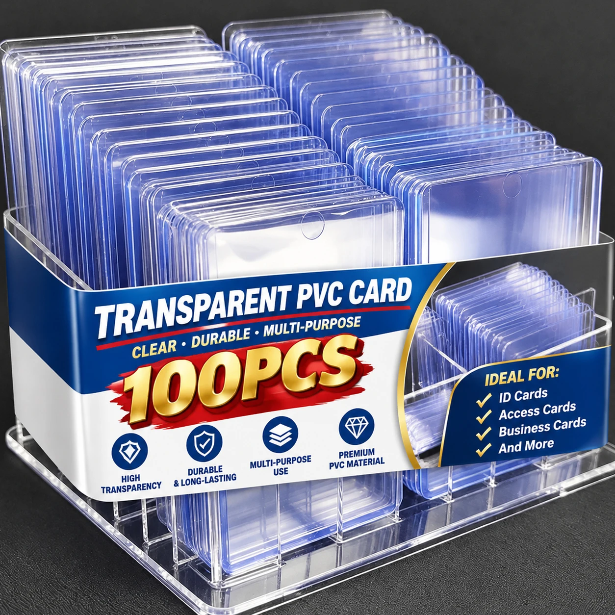 100PCS Transparent Card Sleeve with Protective Film Clear Card Holder Idol Photo Game Baseball Card Holders Cover