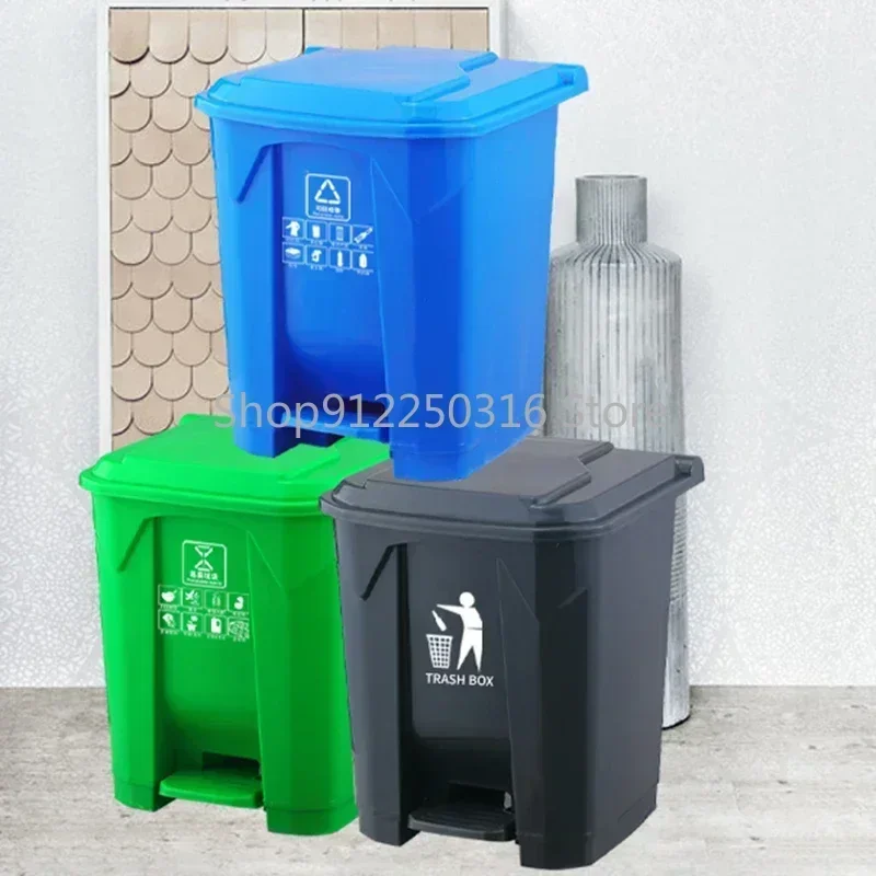 Big kitchen garbage bin large outdoor Vintage Sorting trash bin recycling plastic 50L lixeira banheiro Household Cleaning Gift