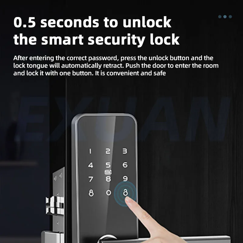 Imagem -05 - Biométrico Fingerprint Smart Door Lock Senha do Cartão ic Keyless Desbloqueio Remoto Dead Bolt Fechaduras Eletrônicas para Aluguel de Casas