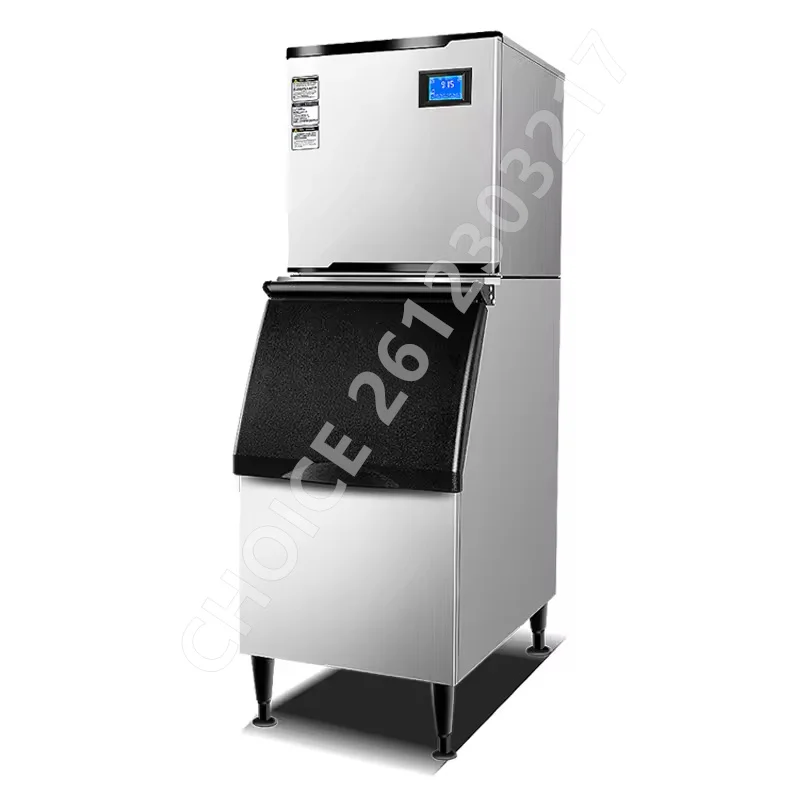 170-500kg/Day Upgraded Commercial Ice Maker Machine LCD Panel with Blue Light Stainless Steel Automatic Square Ice Maker Use