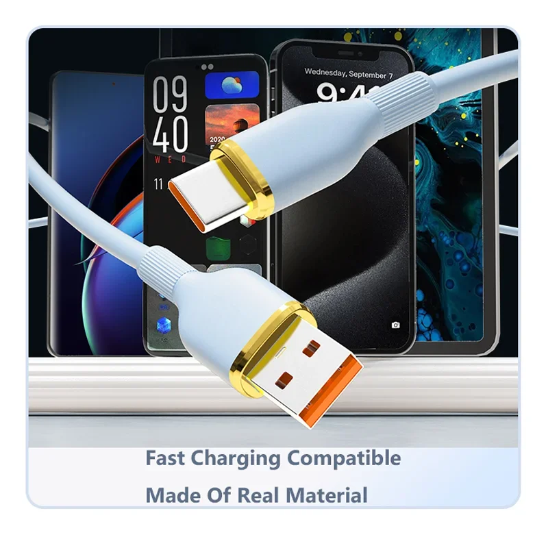 USB A-Type C 100W High Speed Charging Wire Stable Data Transfer Line 1M 1.5M Compatible All Type-C Smart Electronic Devices