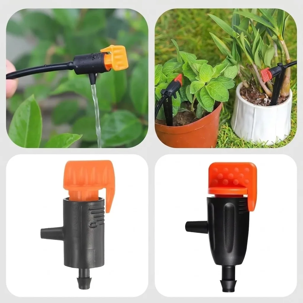 20Pcs 0-40L Adjustable Dripper Micro Drip Irrigation Regulator Emitter For Garden Flower Bed Plant Succulent Watering Tool