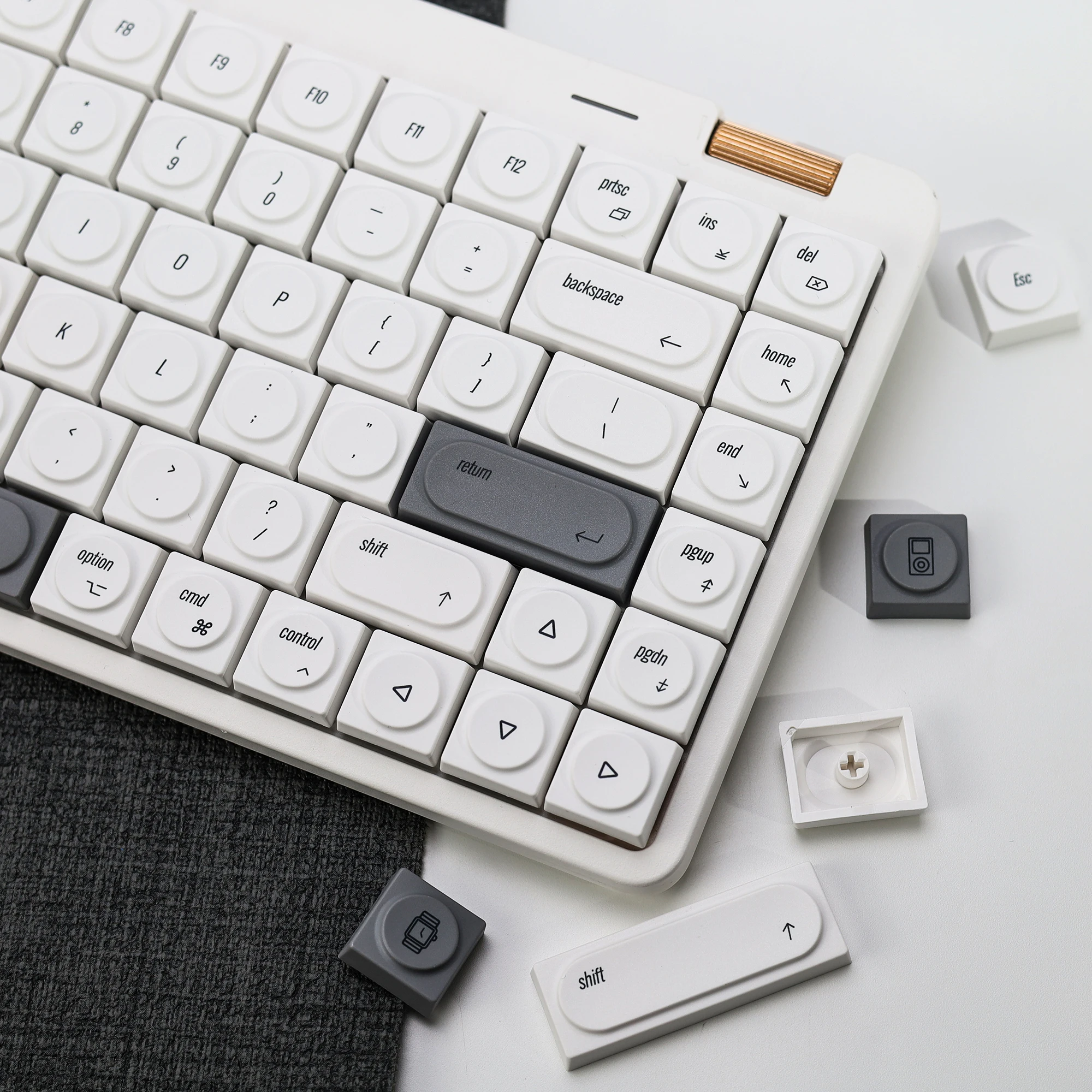 KBDiy 137 Keys Retro MAC Style Doy Keycaps PBT Low Profile Korean Keycap For Mechanical Keyboards ISO 1353 Cherry MX Switches